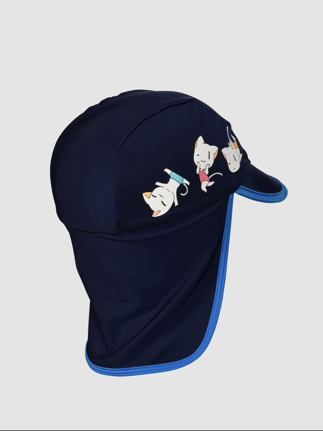 Casquette de bain friends chat graphic bleu enfant - Arena