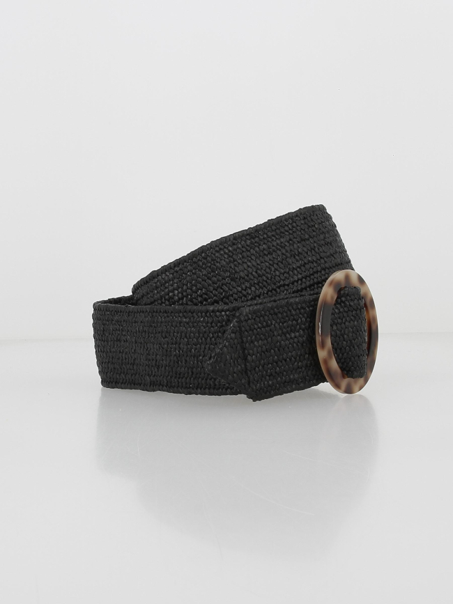 Ceinture raphia fania noir femme - Deeluxe