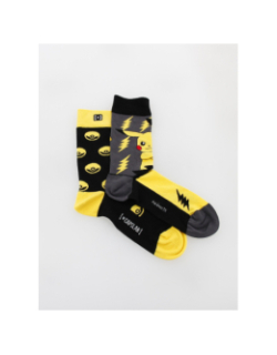 Chaussettes déparaillées pikachu noir jaune - Capslab