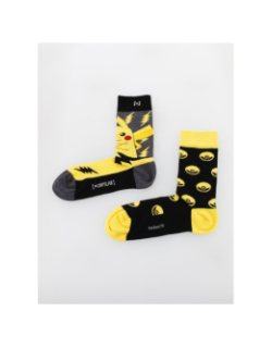 Chaussettes déparaillées pikachu noir jaune - Capslab