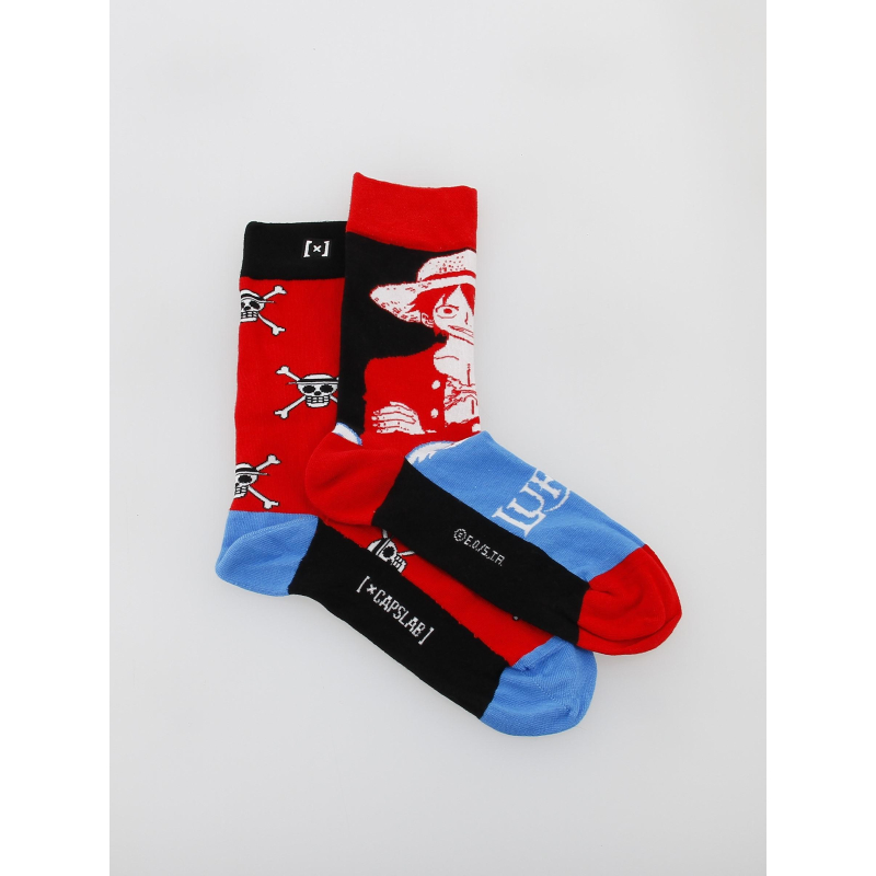 Chaussettes depareillées one piece rouge - Capslab