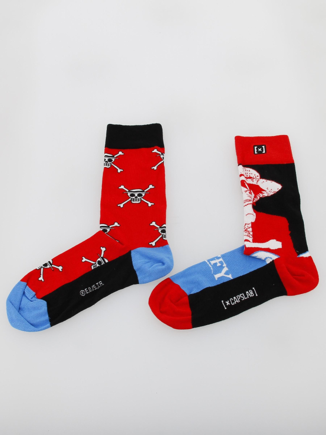 Chaussettes depareillées one piece rouge - Capslab