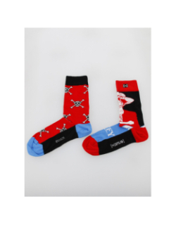 Chaussettes depareillées one piece rouge - Capslab