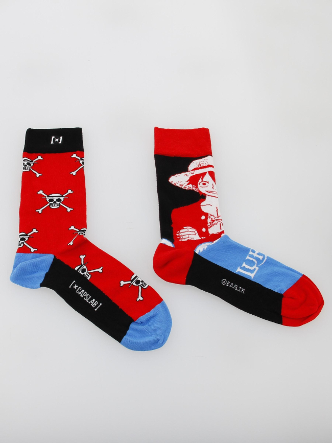 Chaussettes depareillées one piece rouge - Capslab