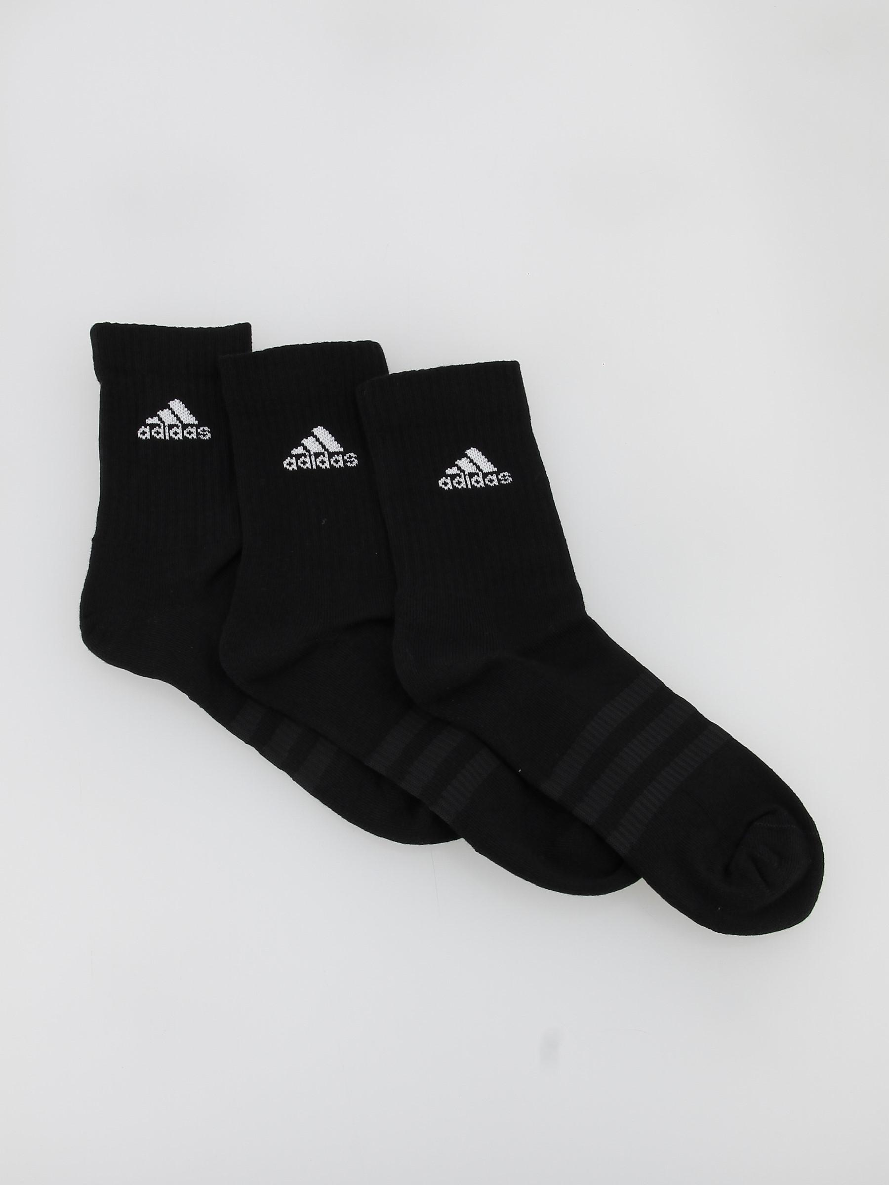 Pack 3 paires de chaussettes sportswear crew noir - Adidas