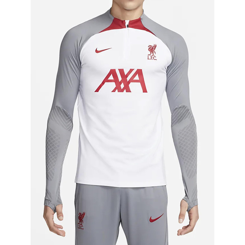 Sweat zippé de football liverpool blanc gris homme - Nike