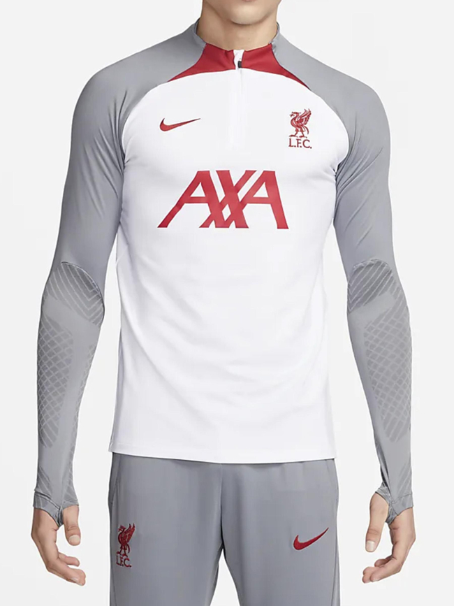 Sweat zippé de football liverpool blanc gris homme - Nike