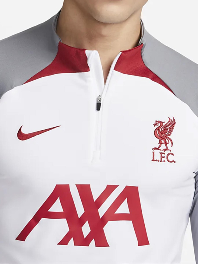 Sweat zippé de football liverpool blanc gris homme - Nike