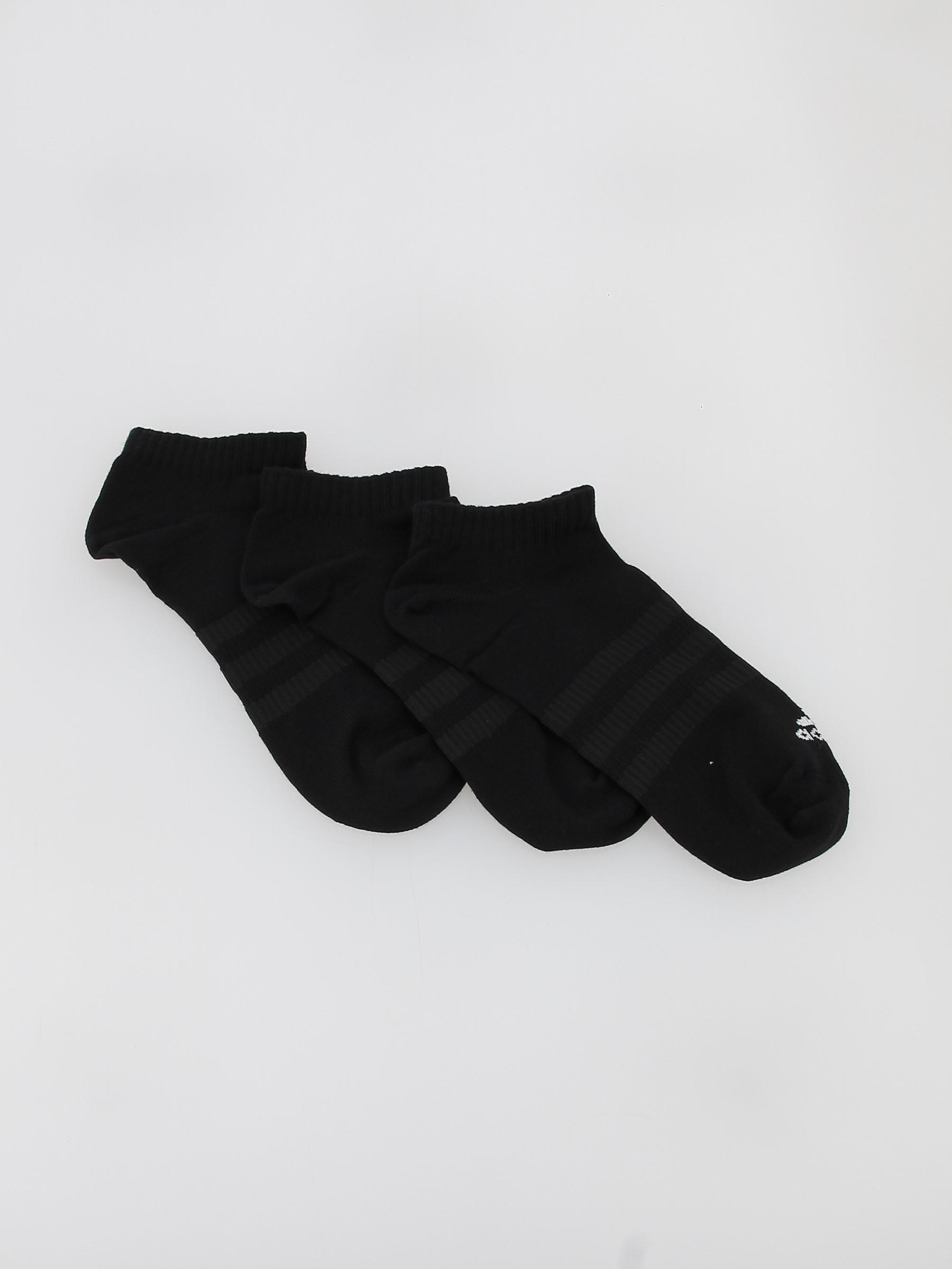 Pack 3 paires de chaussettes basses légères noir - Adidas