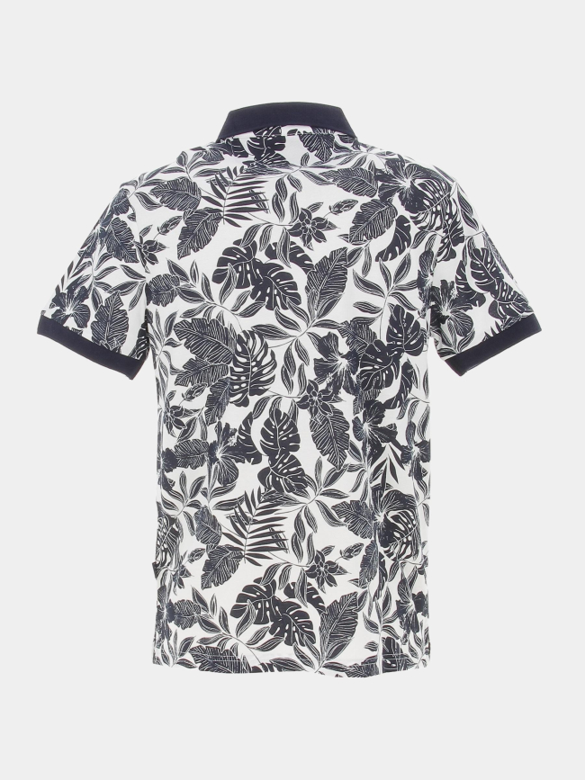 Polo à fleurs girard blanc bleu marine homme - Izac