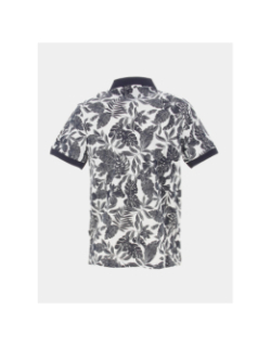 Polo à fleurs girard blanc bleu marine homme - Izac