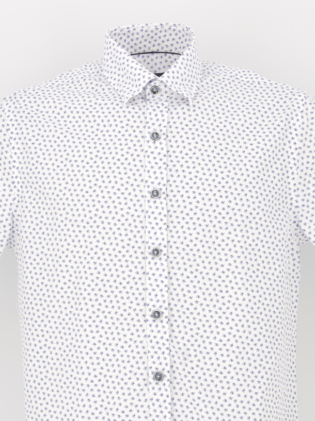 Chemise à fleurs kaito blanc bleu homme - Izac