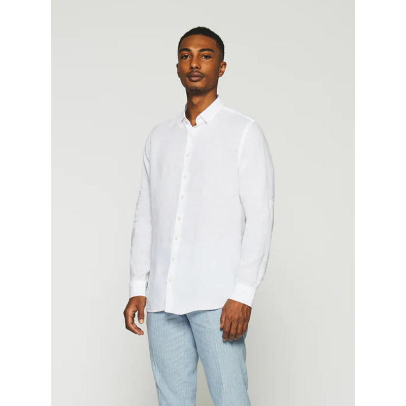 Chemise en lin kiss blanc homme - Izac