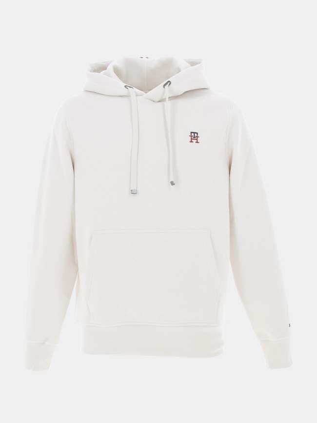 Sweat à capuche petit logo brodé beige homme - Tommy Hilfiger