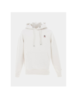 Sweat à capuche petit logo brodé beige homme - Tommy Hilfiger