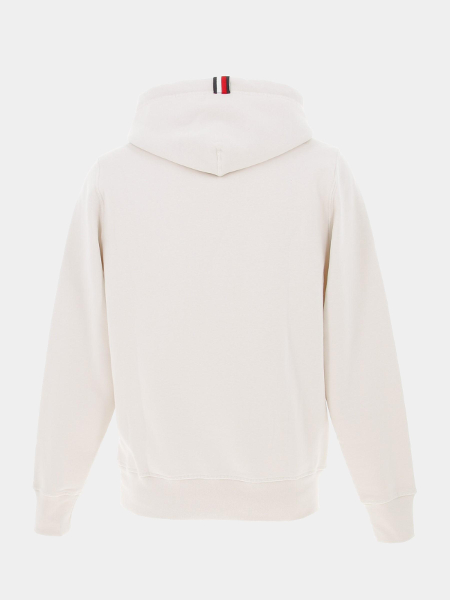 Sweat à capuche petit logo brodé beige homme - Tommy Hilfiger