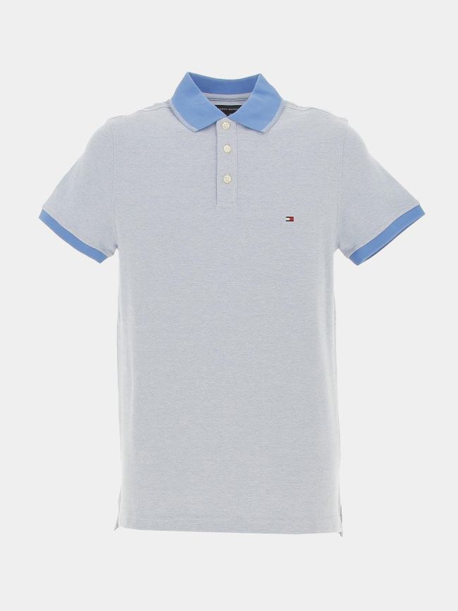 Polo slim mouline bleu clair chiné homme - Tommy Hilfiger