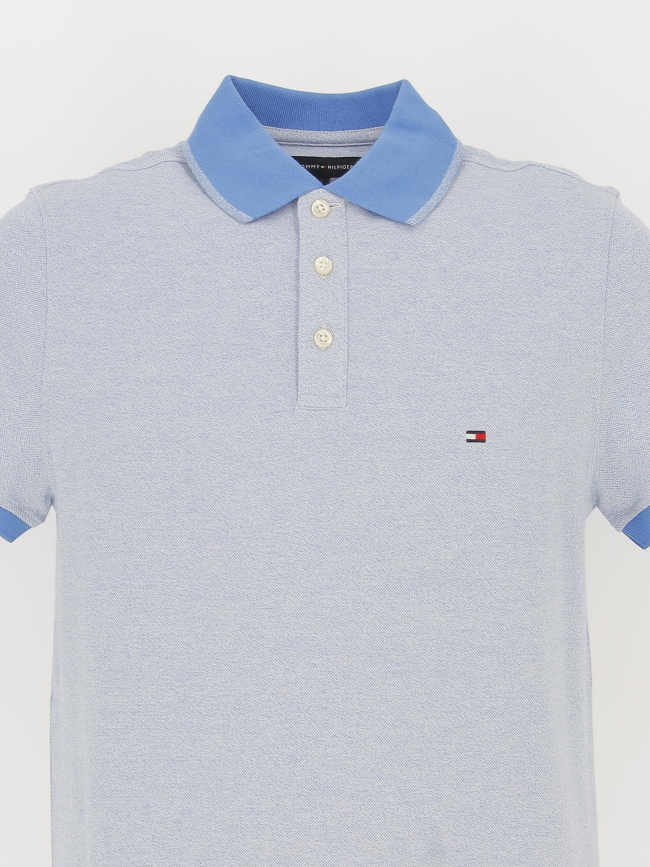 Polo slim mouline bleu clair chiné homme - Tommy Hilfiger