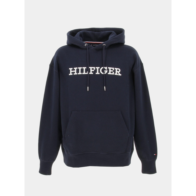 Sweat à capuche monotype bleu marine homme - Tommy Hilfiger