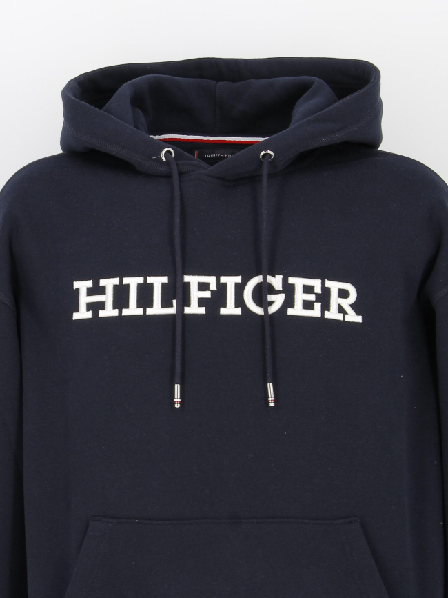 Sweat à capuche monotype bleu marine homme - Tommy Hilfiger