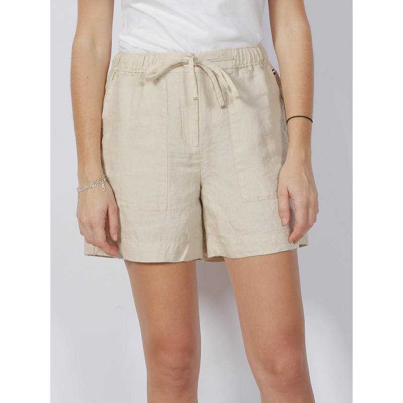 Short en lin casual beige femme - Tommy Hilfiger