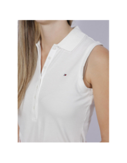 Polo sans manche slim blanc femme - Tommy Hilfiger