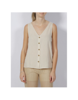 Débardeur rayé bumpy beige femme - Vero Moda