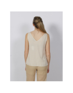 Débardeur rayé bumpy beige femme - Vero Moda