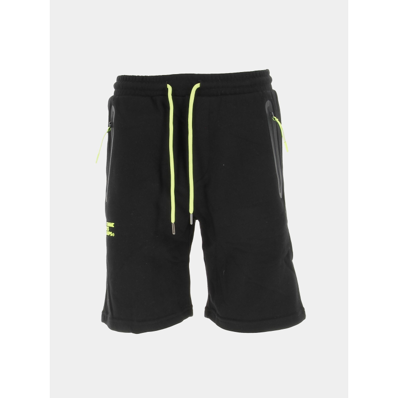 Short jogging détails jaune fluo noir homme - Comme Des Loups