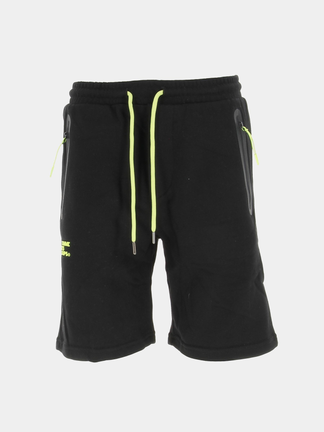 Short jogging détails jaune fluo noir homme - Comme Des Loups