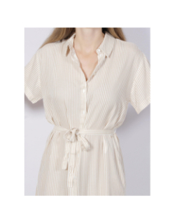 Robe chemise rayée bumpy beige femme - Vero Moda