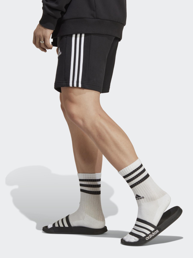 Short jogging 3 stripes fit noir homme - Adidas