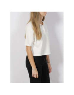 Polo crop top modern relax blanc femme - Tommy Hilfiger