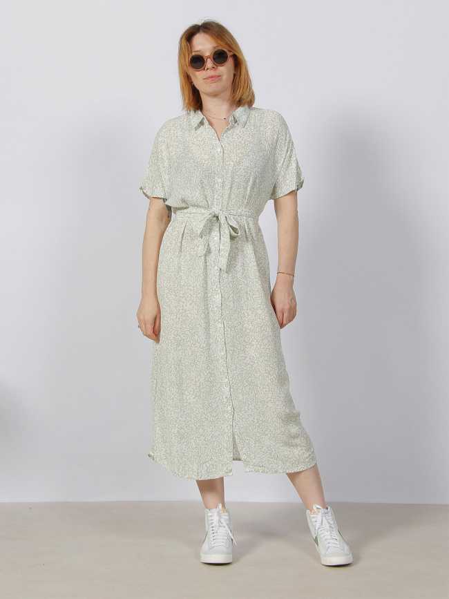 Robe chemise mi-longue menny vert femme - Vero Moda