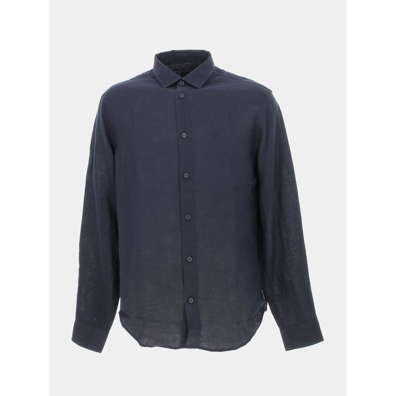 Chemise en lin bleu marine homme - Armani Exchange