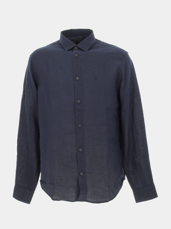 Chemise en lin bleu marine homme - Armani Exchange