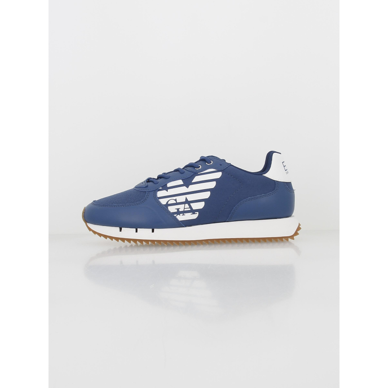 Baskets logo rayé blanc bleu homme - Emporio Armani