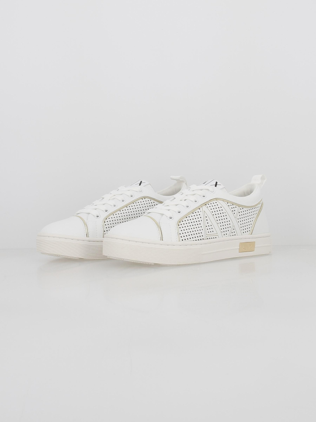 Baskets optic gold blanc femme - Armani Exchange