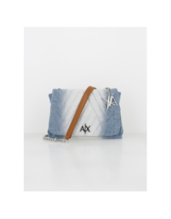 Sac bandoulière messenger denim bleu femme - Armani Exchange