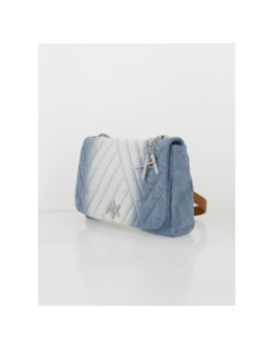 Sac bandoulière messenger denim bleu femme - Armani Exchange