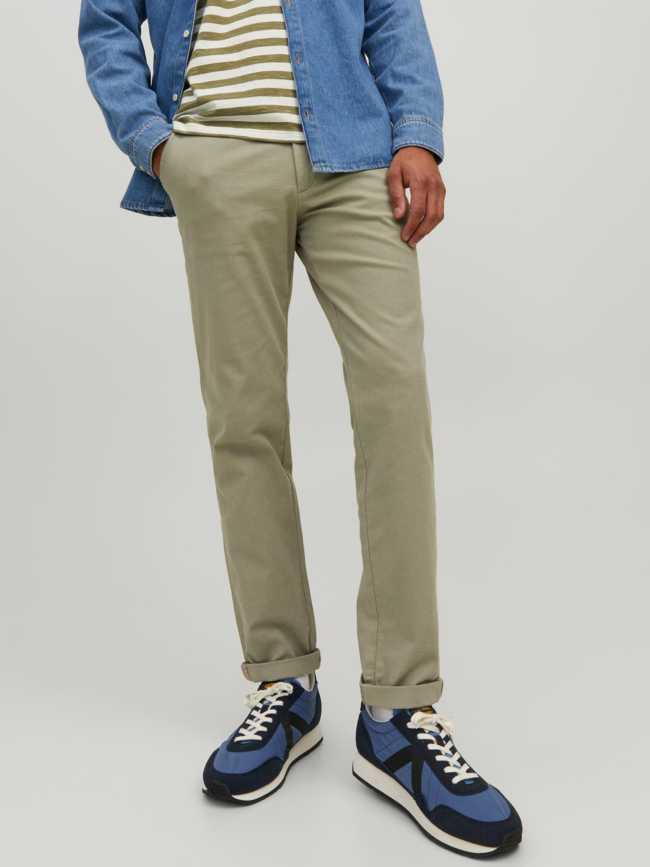 Pantalon chino slim marco fury kaki homme - Jack & Jones