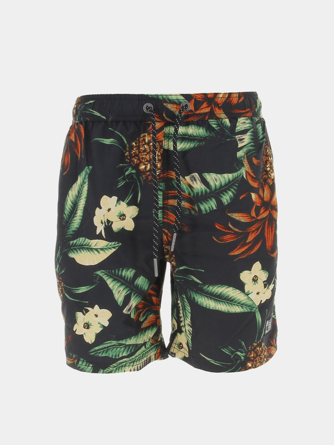 Short de bain fleurs vintage hawaien noir homme - Superdry