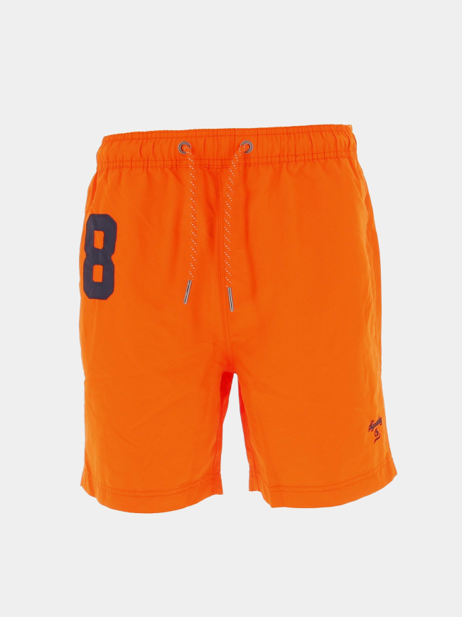 Short de bain vintage polo orange homme - Surperdry