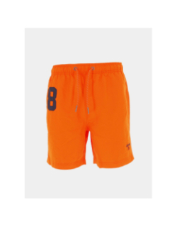 Short de bain vintage polo orange homme - Surperdry