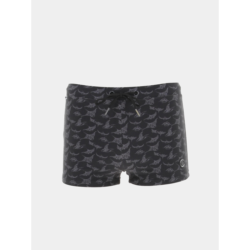 Maillot de bain boxer imprimés raies noir homme - Lemon Bay