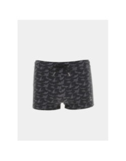 Maillot de bain boxer imprimés raies noir homme - Lemon Bay