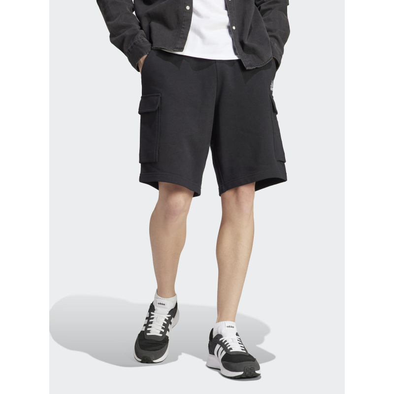 Short jogging cargo logo brodé noir homme - Adidas