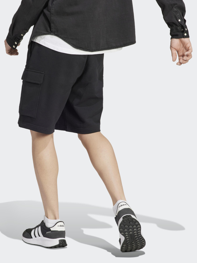 Short jogging cargo logo brodé noir homme - Adidas