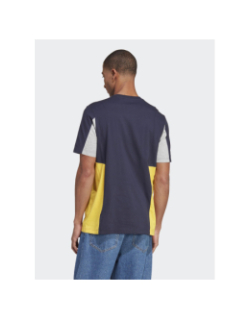 T-shirt colorblock essential bleu gris jaune homme - Adidas