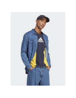 T-shirt colorblock essential bleu gris jaune homme - Adidas